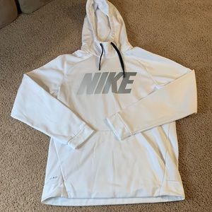 Size Medium Nike Men’s White Dri-Fit Hooded Sweatshirt